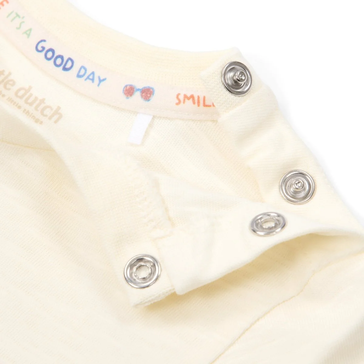 Little Dutch Baby Shirt Korte Mouw Smile It'S A Good Day Creme - Image 4