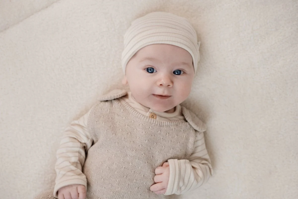 Little Dutch Baby Shirt Lange Mouw Soft Beige Stripe - Image 5