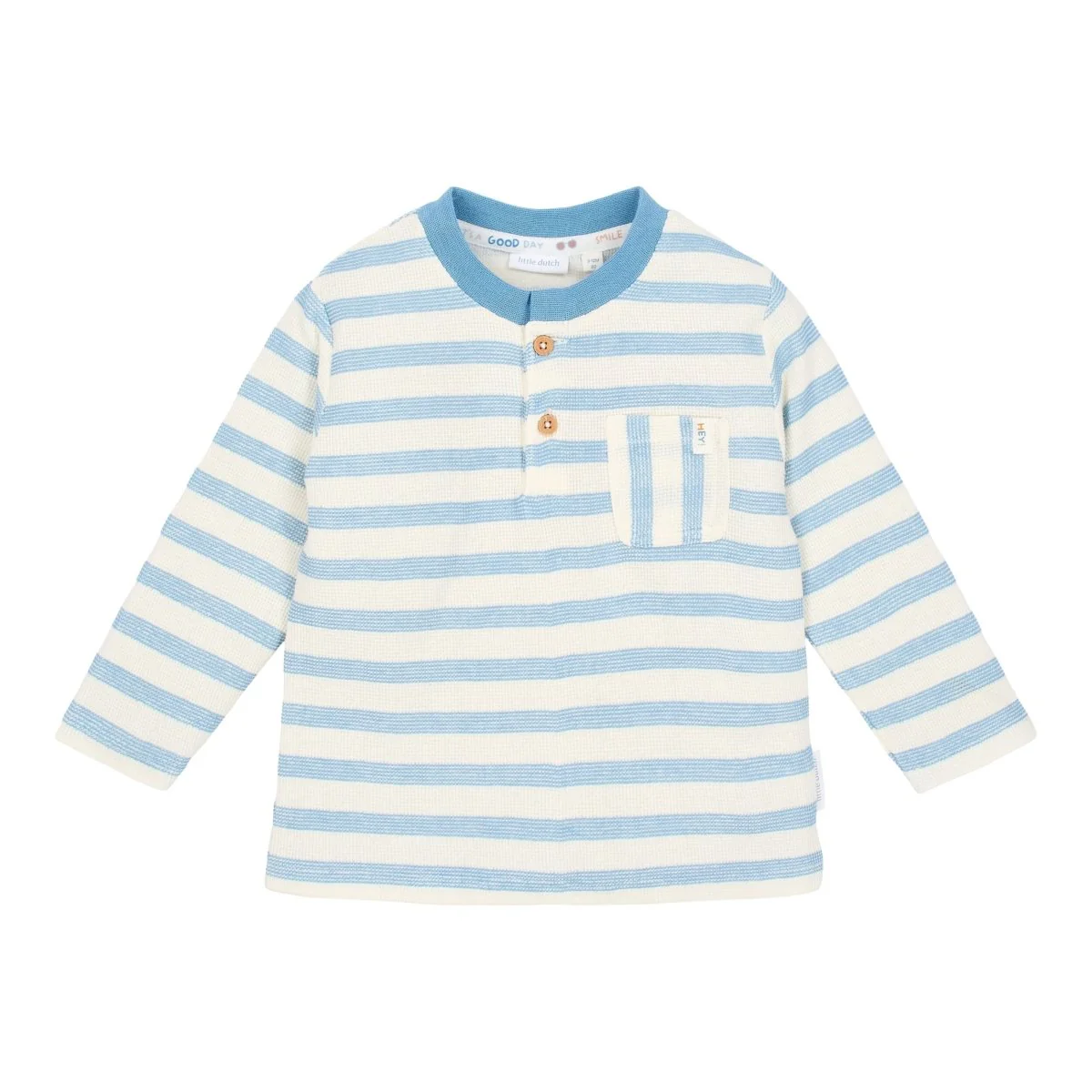 Little Dutch Baby Shirt Lange Mouw Steel Blue Stripe