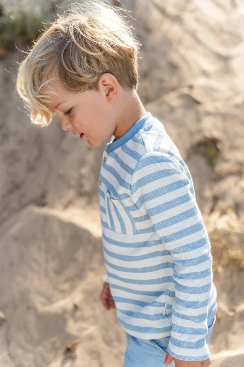 Little Dutch Baby Shirt Lange Mouw Steel Blue Stripe - Image 7