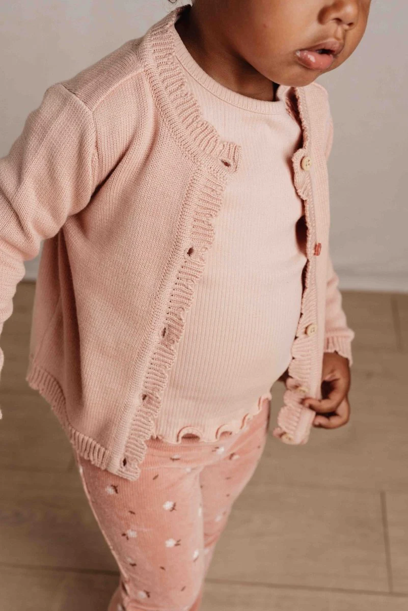 Little Dutch Baby Vestje Gebreid Soft Rose - Image 6