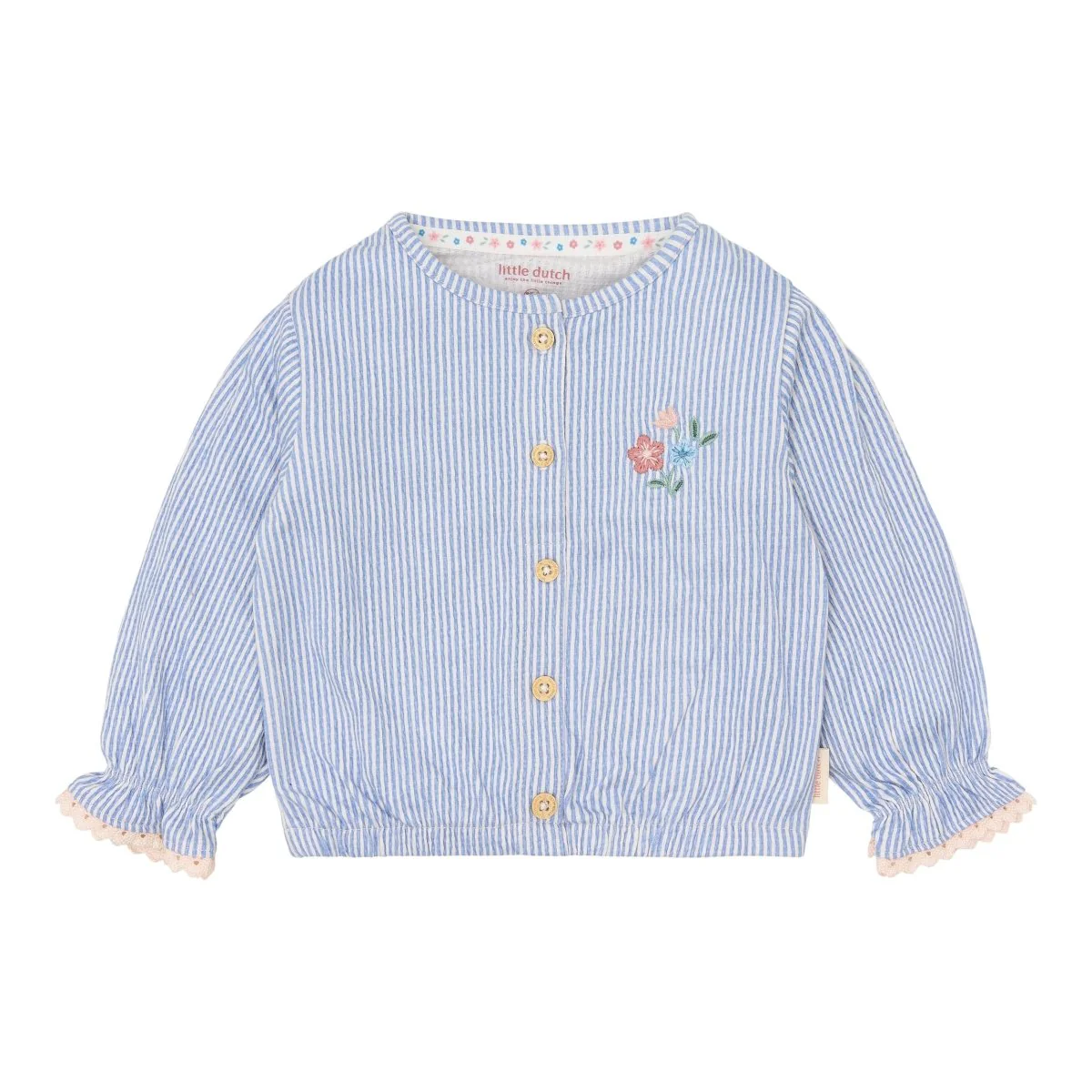 Little Dutch Babyblouse Lange Mouw Denim Blue Stripe