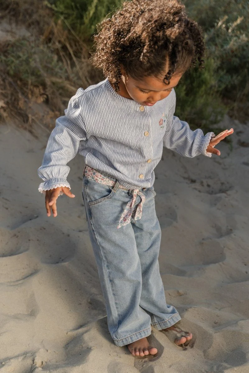 Little Dutch Babyblouse Lange Mouw Denim Blue Stripe - Image 21