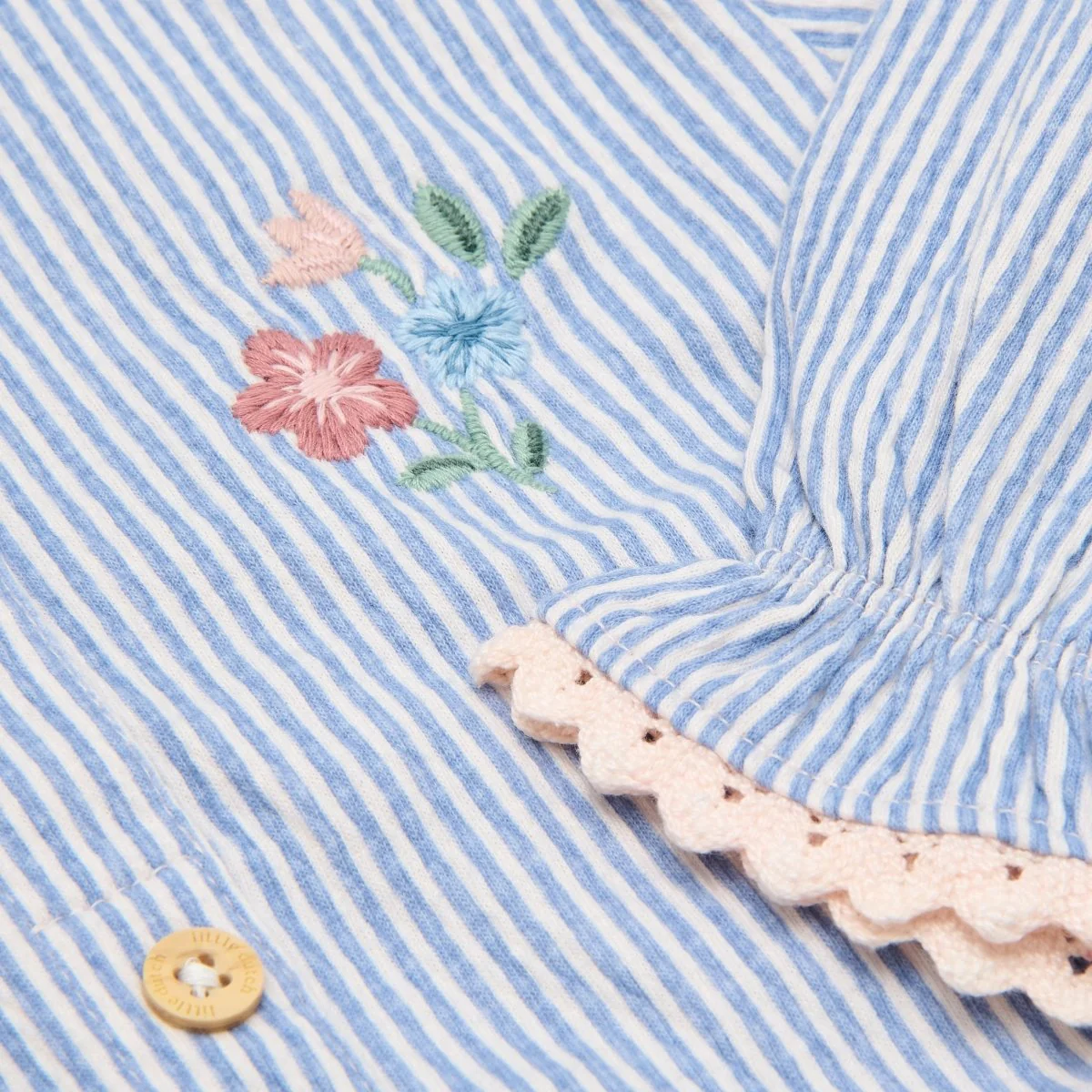 Little Dutch Babyblouse Lange Mouw Denim Blue Stripe - Image 4