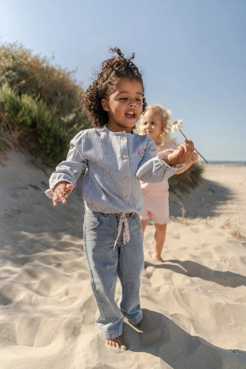 Little Dutch Babyblouse Lange Mouw Denim Blue Stripe - Image 5