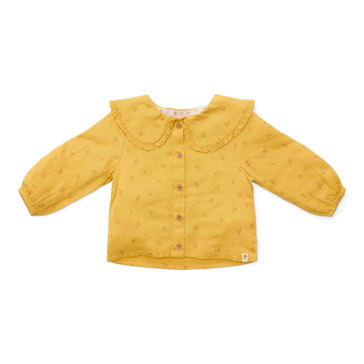 Little Dutch Babyblouse Winter Warm Yellow Blooming Flower Girls