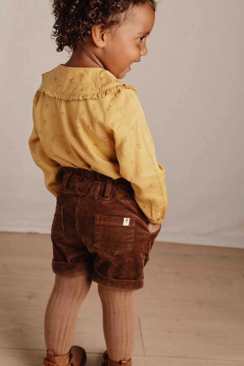 Little Dutch Babyblouse Winter Warm Yellow Blooming Flower Girls - Image 4