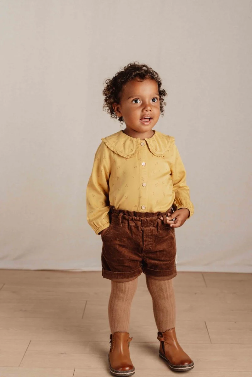 Little Dutch Babyblouse Winter Warm Yellow Blooming Flower Girls - Image 5