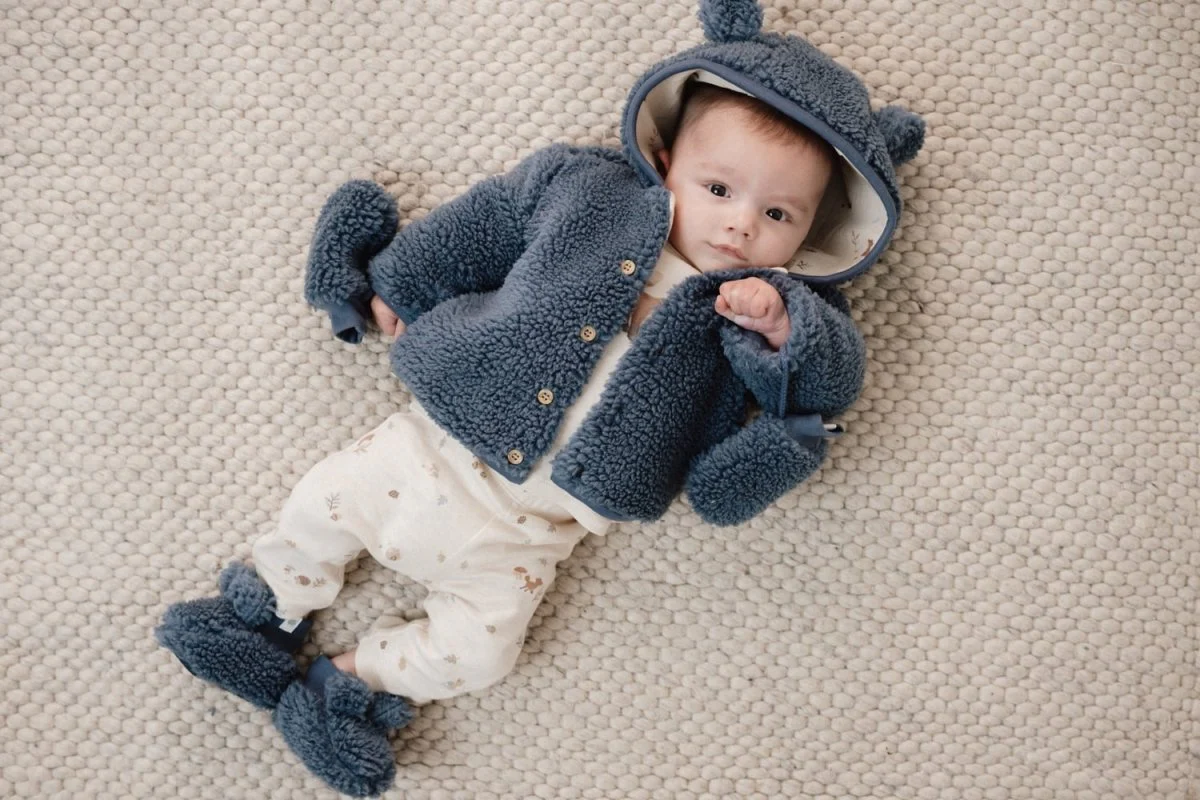 Little Dutch Babyjasje Teddy Stone Blue - Image 8