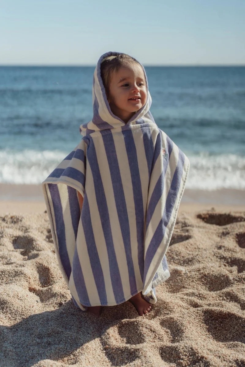 Little Dutch Badponcho Dreamy Purple Stripe - Image 5