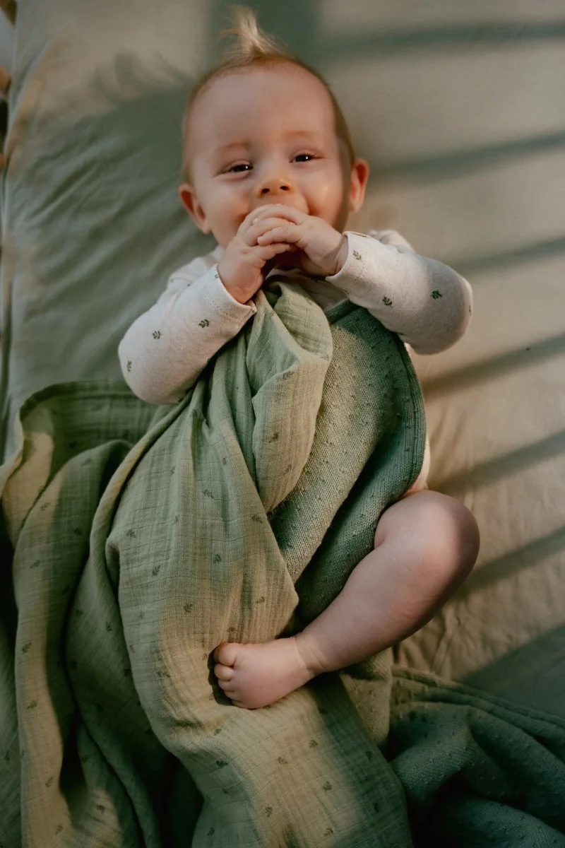 Little Dutch Ledikantdeken Pure Sage Gebreid - Image 3