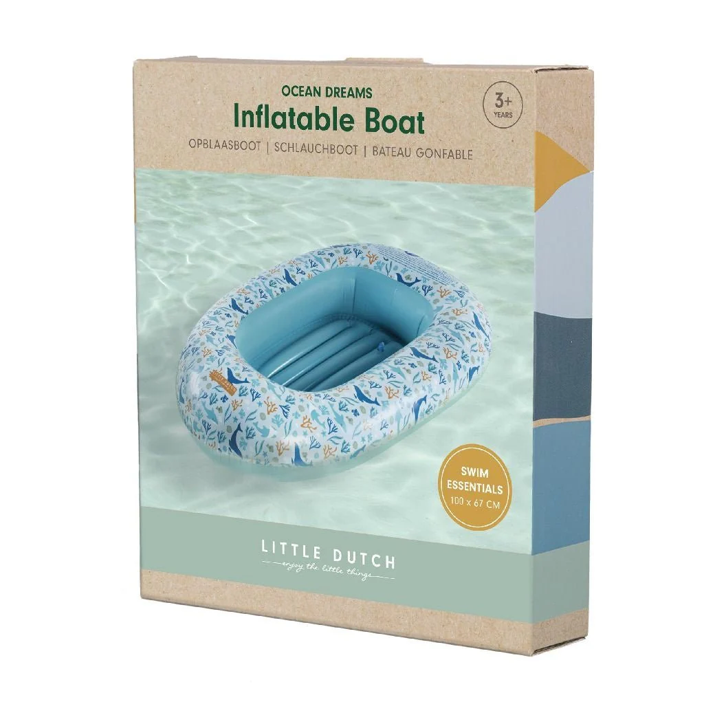 Little Dutch Opblaasboot Ocean Dreams Blue 100X67cm - Image 3