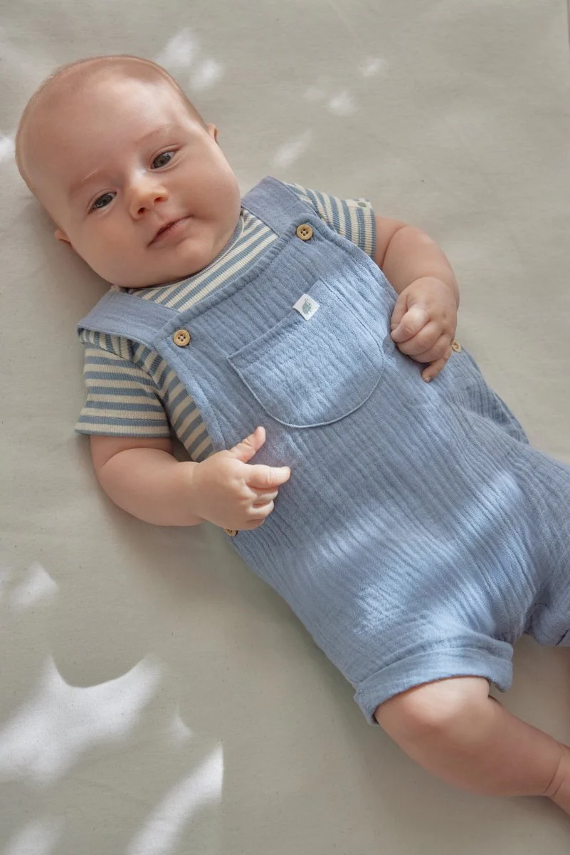 Little Dutch Romper Mouwloos Stone Blue Stripe - Image 9