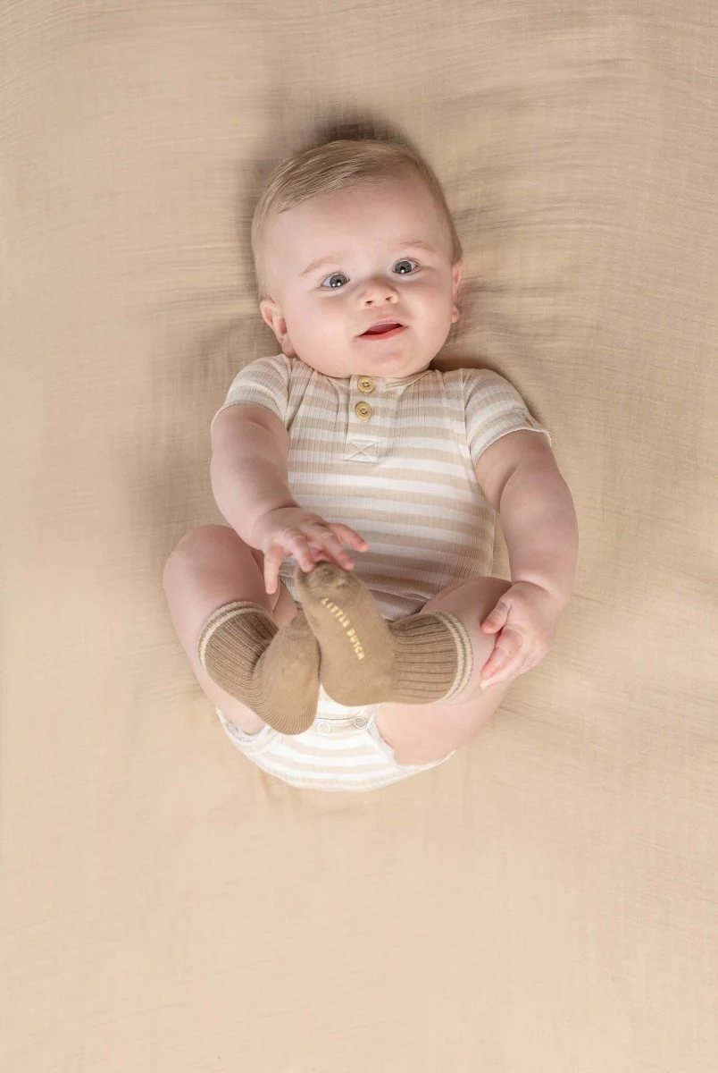 Little Dutch Romper Stripe Sand/White - Image 4