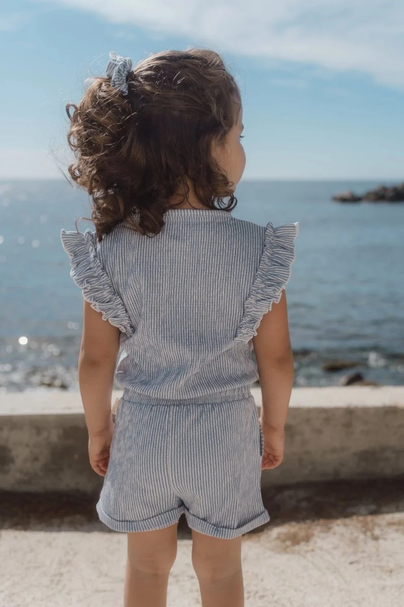 Little Dutch Tuinpakje Denim Blue Stripe - Image 13