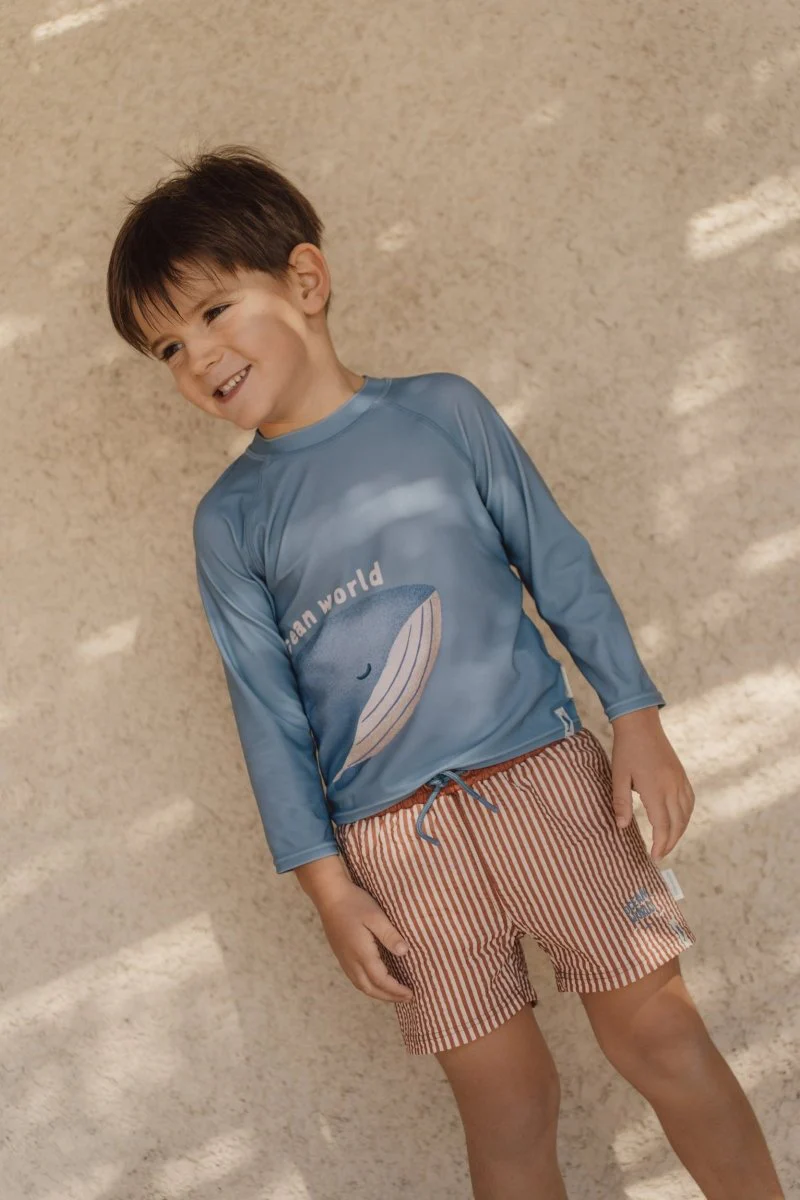 Little Dutch Zwembroek Kind Short Ocean Brown Stripes - Image 11