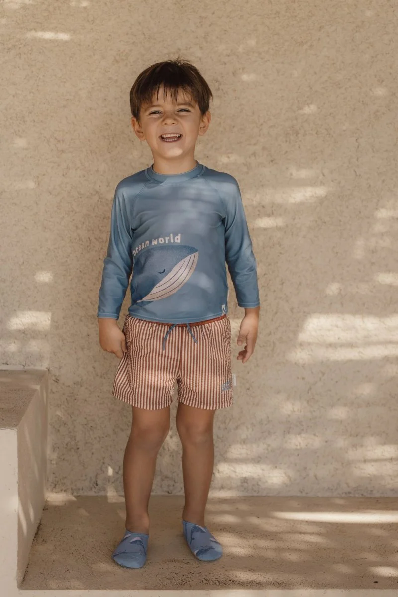 Little Dutch Zwembroek Kind Short Ocean Brown Stripes - Image 13