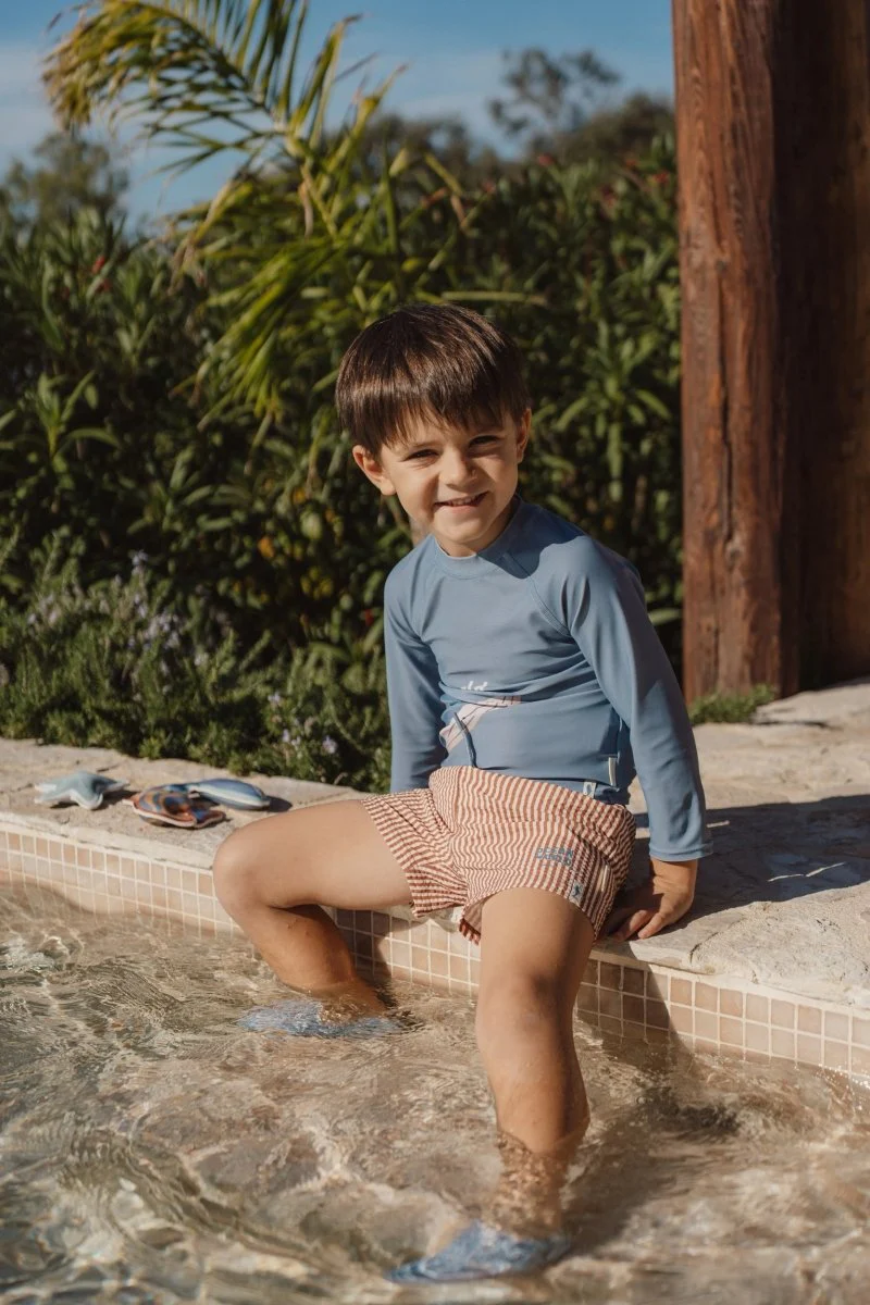 Little Dutch Zwembroek Kind Short Ocean Brown Stripes - Image 8