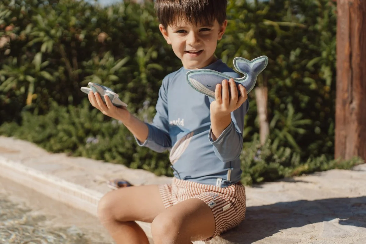 Little Dutch Zwembroek Kind Short Ocean Brown Stripes - Image 9