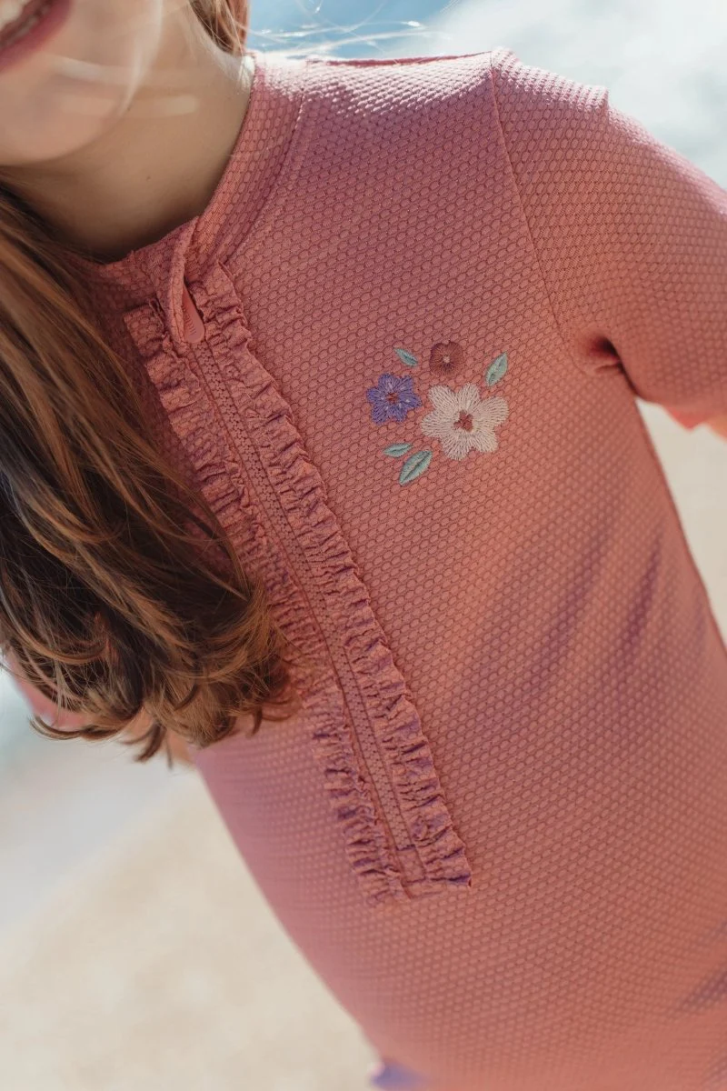 Little Dutch Zwempak Kind Korte Mouwen Dreamy Pink Sparkle - Image 4