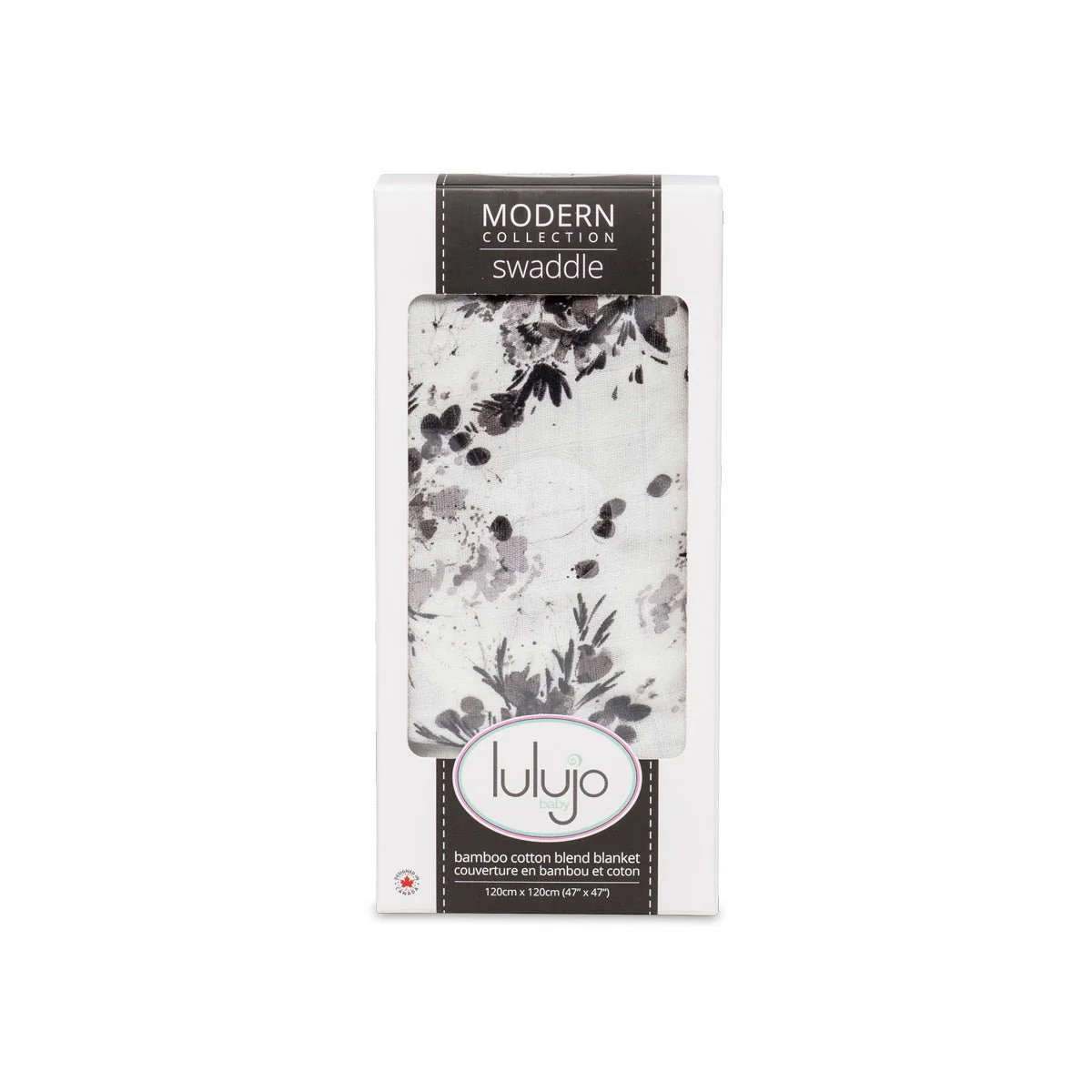 Lulujo Hydrofiele Doek Black Foral 120x120cm - Image 2