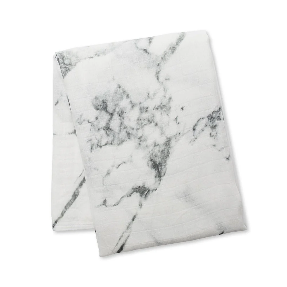 Lulujo Hydrofiele Doek Met Muts En Sticker Marble - Image 3