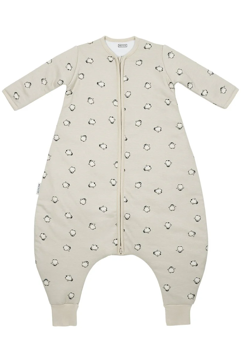 Meyco Baby Penguin Baby Winter Slaapoverall Jumper Met Vaste Mouw Soft Sand