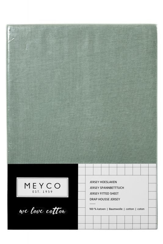 Meyco Hoeslaken Jersey Stone Green 70x140/150 cm - Image 3