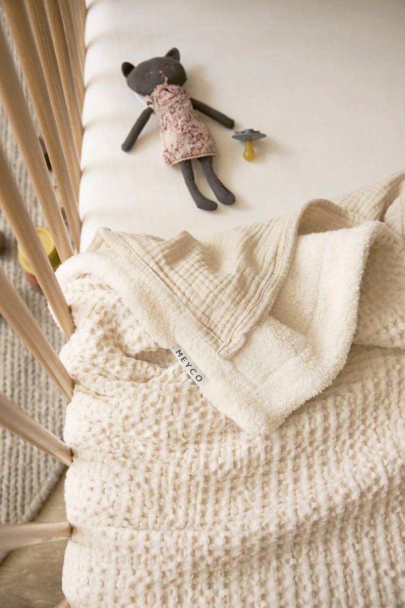Meyco Ledikantdeken Wafel Teddy Nature 100X150cm - Image 5