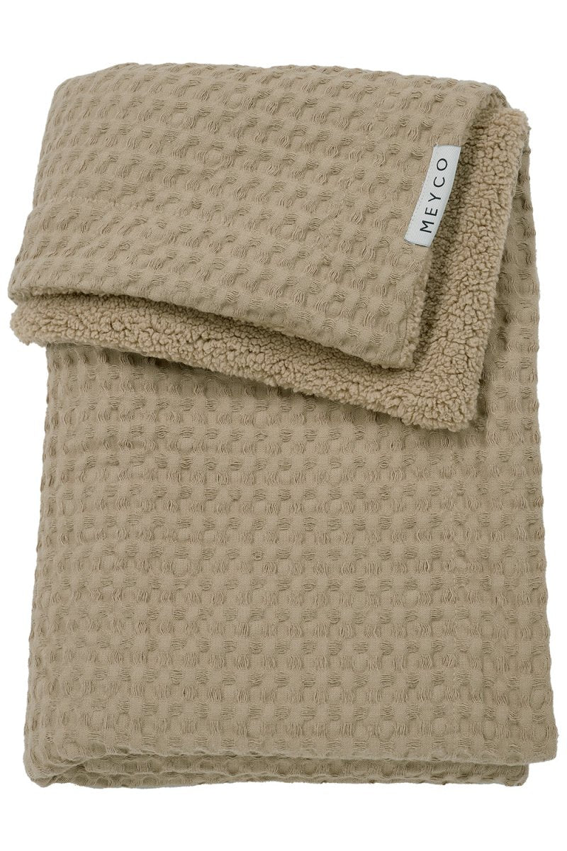 Meyco Ledikantdeken Wafel Teddy Taupe 100X150cm