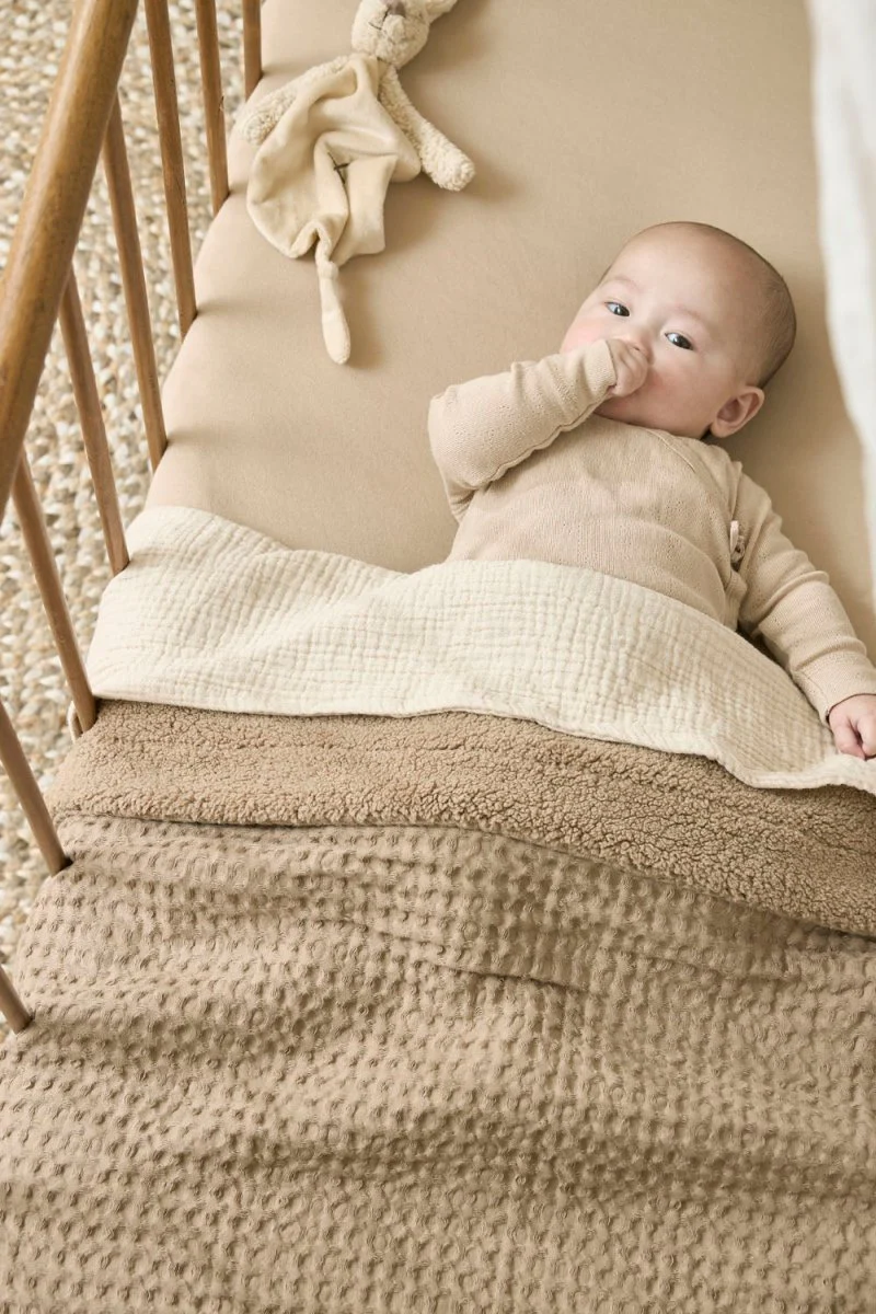 Meyco Ledikantdeken Wafel Teddy Taupe 100X150cm - Image 7