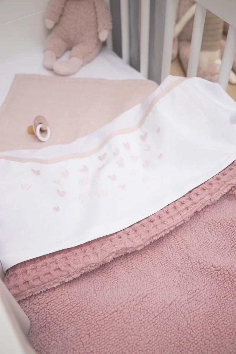 Meyco Ledikantlaken Hearts Soft Pink 100X150cm - Image 4