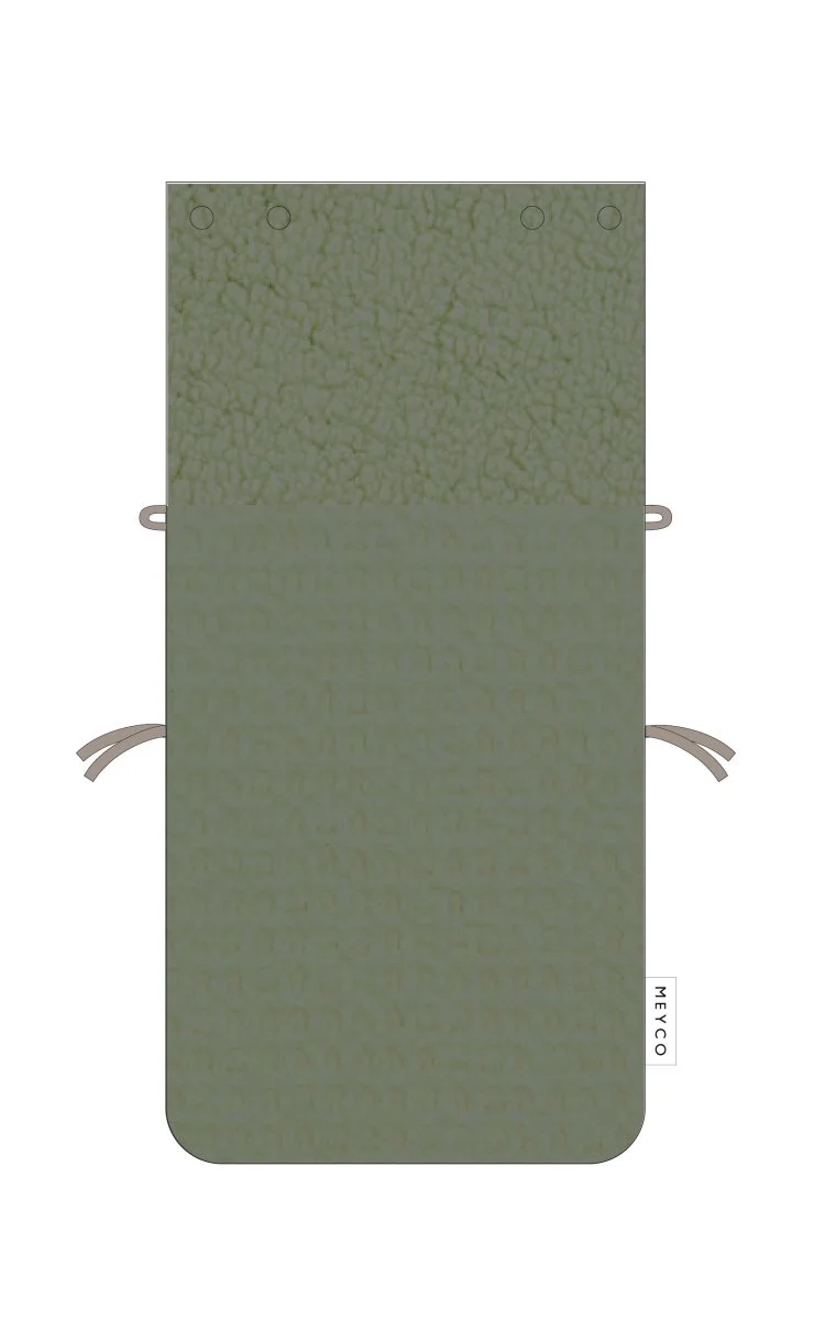Meyco Voetenzak Wafel Teddy Olive Green 40X82cm