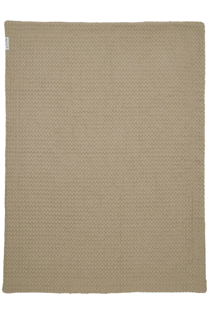 Meyco Wiegdeken Wafel Teddy Taupe 75X100cm - Image 2