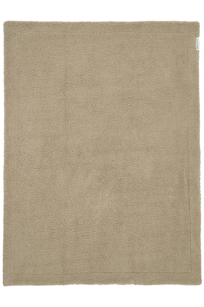 Meyco Wiegdeken Wafel Teddy Taupe 75X100cm - Image 3