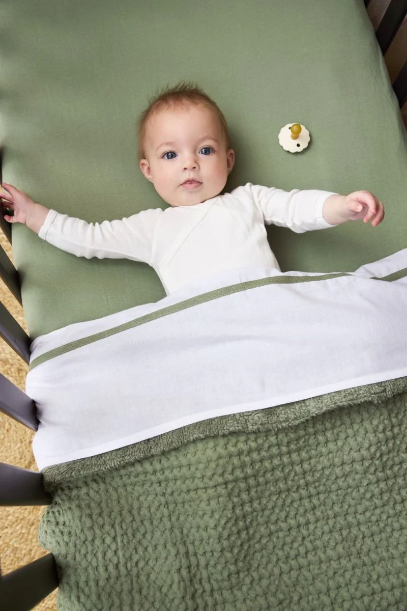 Meyco Wieglaken Bies Olive Green 75X100cm - Image 4