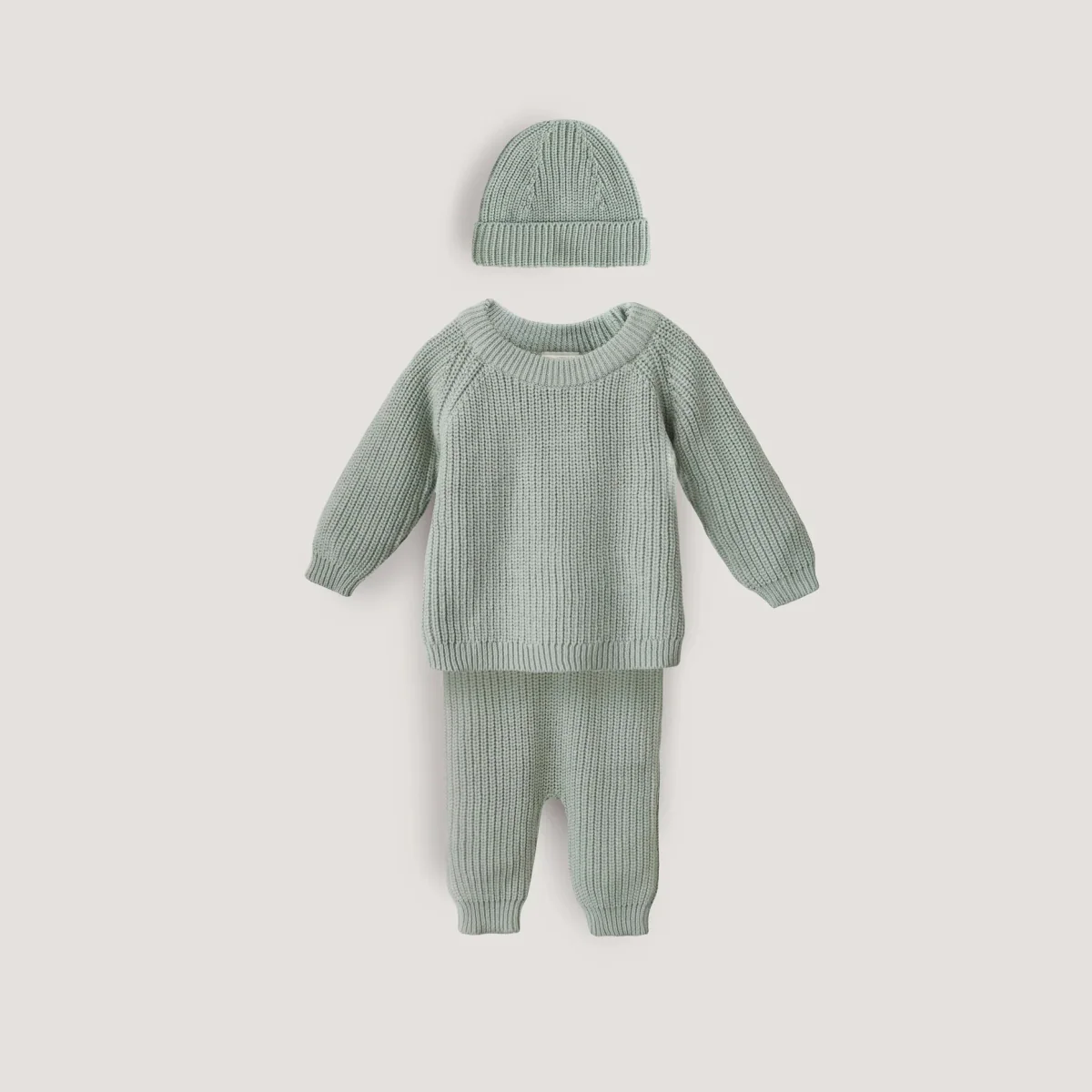 Mushie Baby Broekje Chunky Knit Light Mint - Image 5