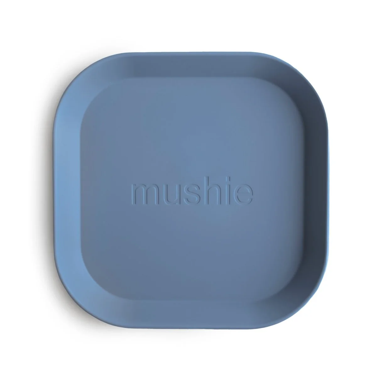 Mushie Babybord Twilight Blue Vierkant 19Cm 2St