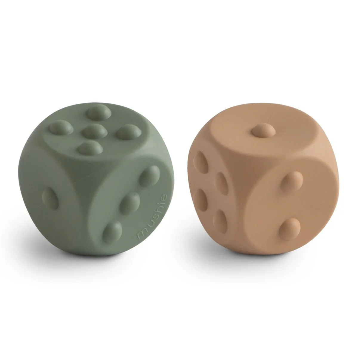 Mushie Educatief Speelgoed Dobbelstenen Dried Thyme/ Naturel 2st