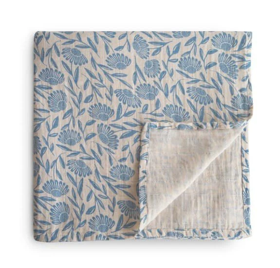 Mushie Hydrofiele Doek Blue Flowers