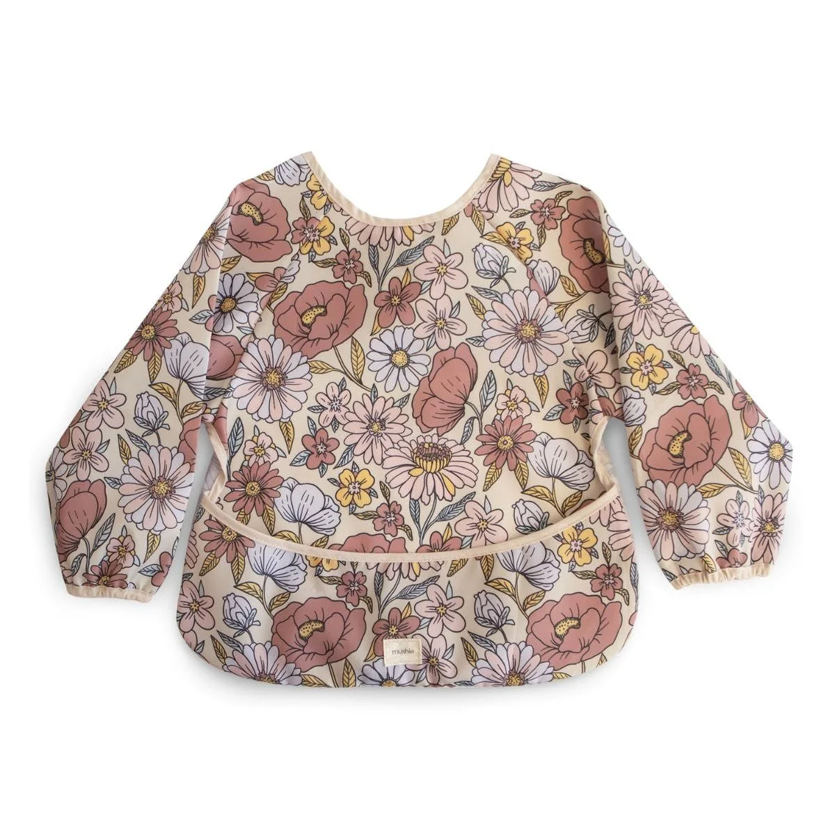Mushie Slabbetje Long Sleeve Retro Flowers