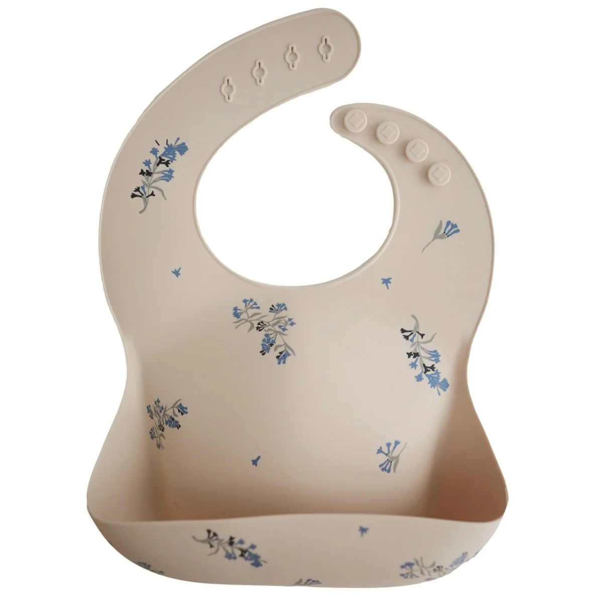 Mushie Slabbetje Silicone Lilac Flowers