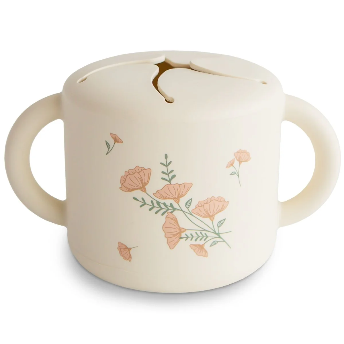 Mushie Snackbox Pink Flowers