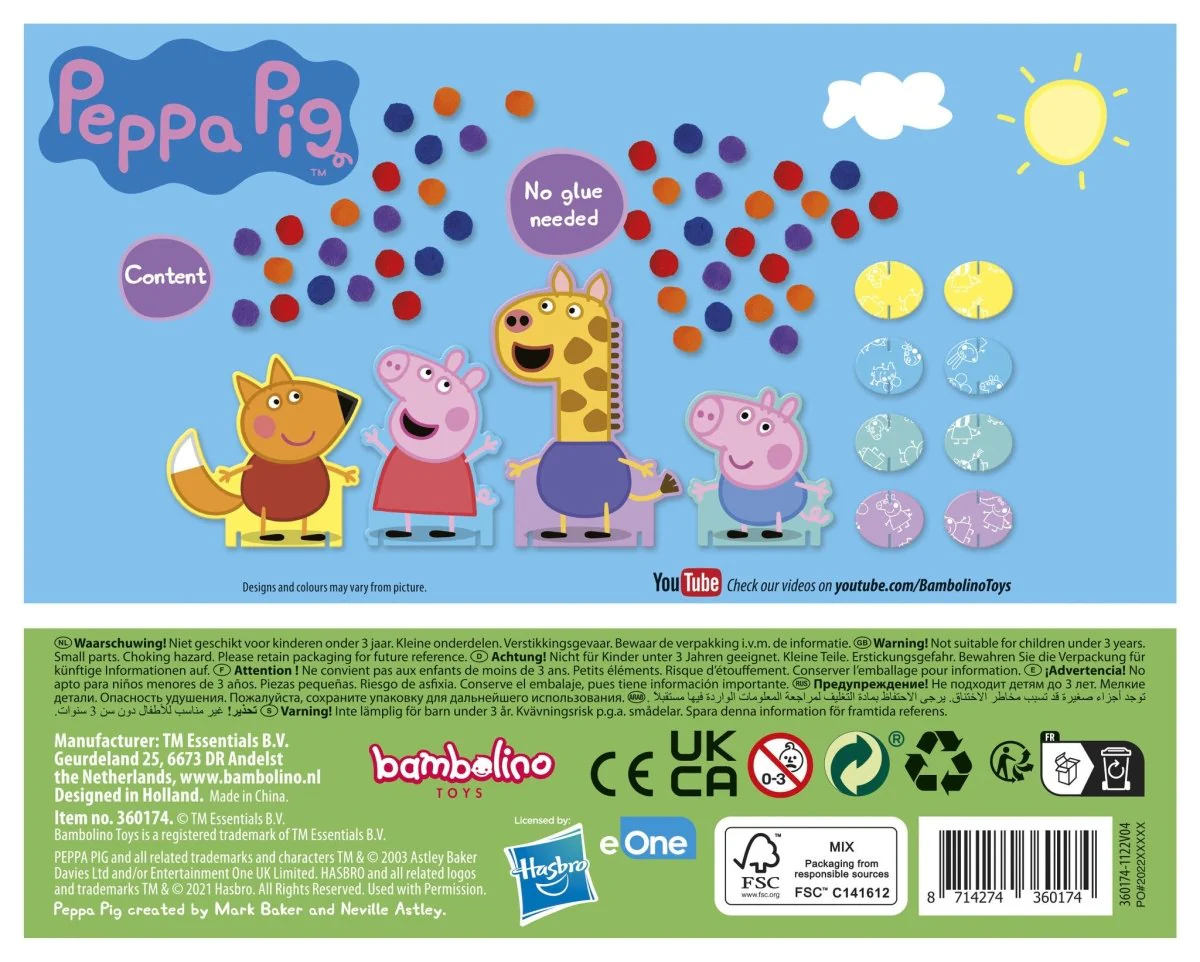 Peppa Pig Pompom Plakken - Image 2