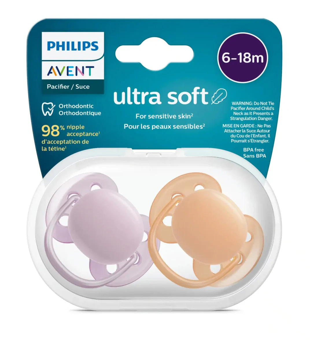 Philips Avent Fopspeen +6 Maanden Soft Grijs/Oranje - Image 3