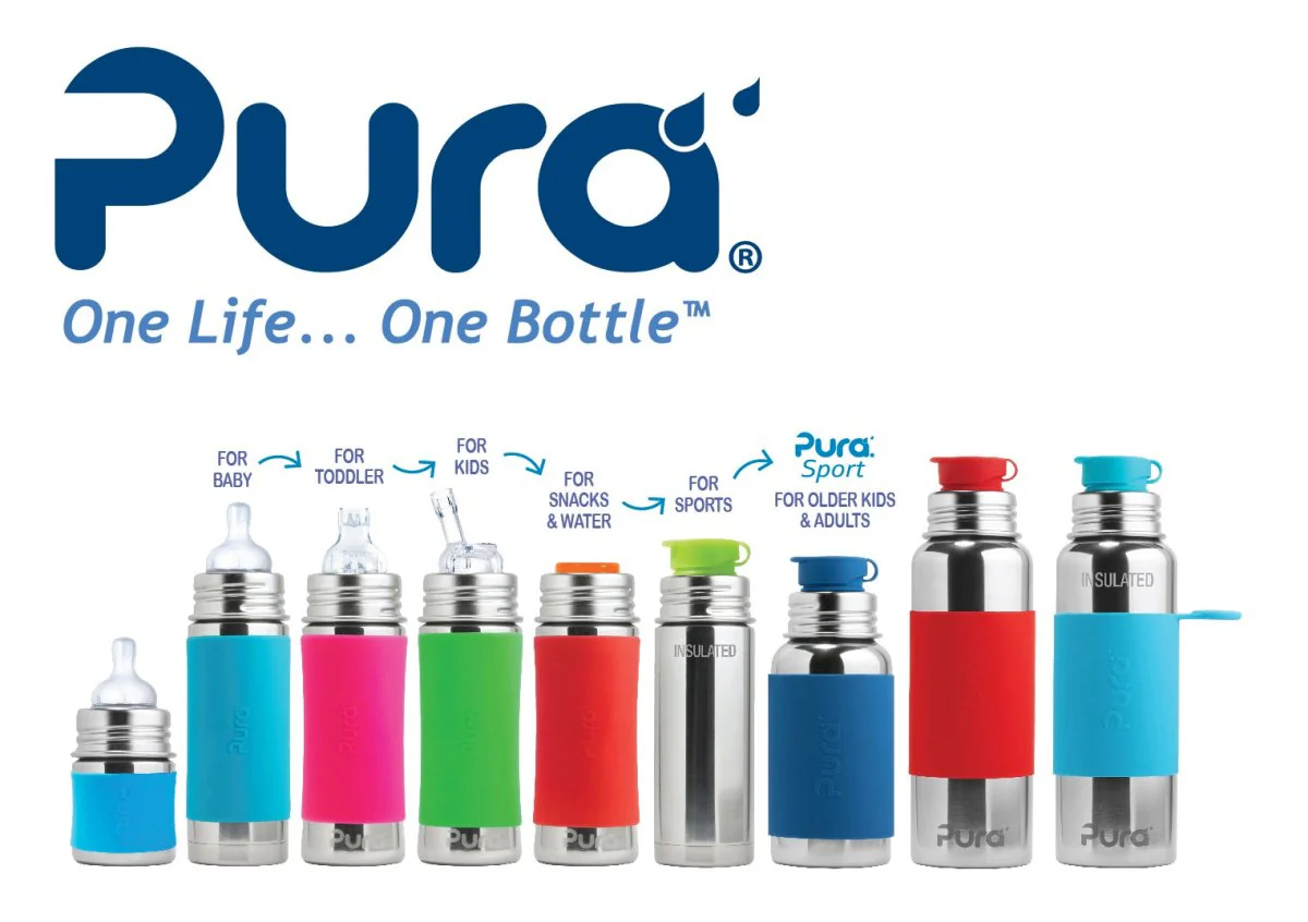 Pura Babyfles Rvs 325 Ml + Silicone Speen Medium Flow + Silicone Reisdop + Vos Sleeve - Image 5