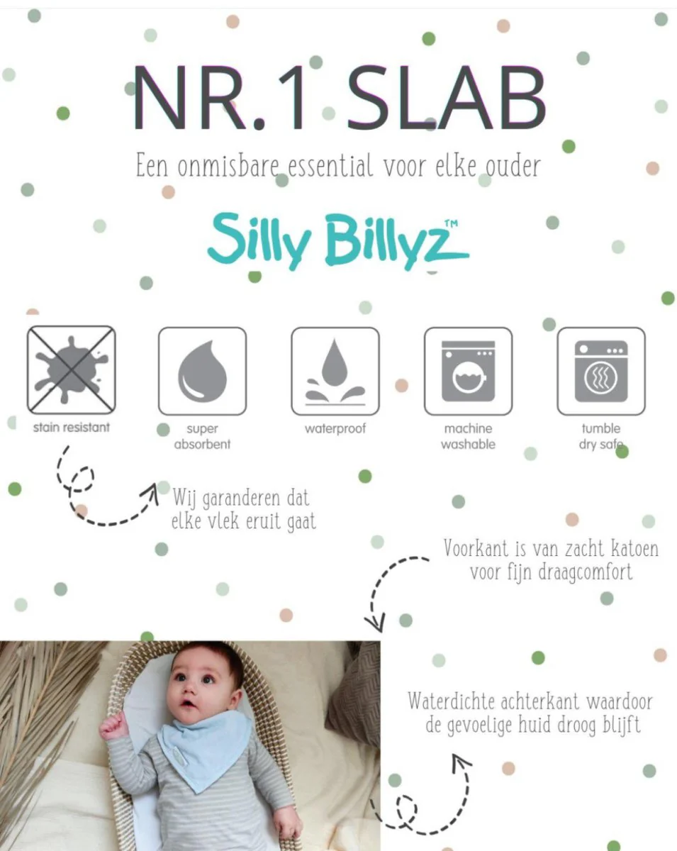 Silly Billyz Slabbetje Large Sage - Image 4