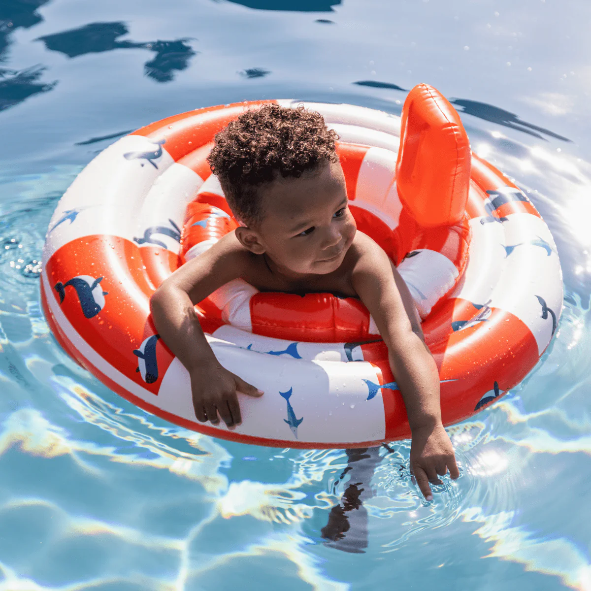 Swim Essentials Baby Float Wit/Rood Ocean Stripes 0-1 Jaar - Image 4