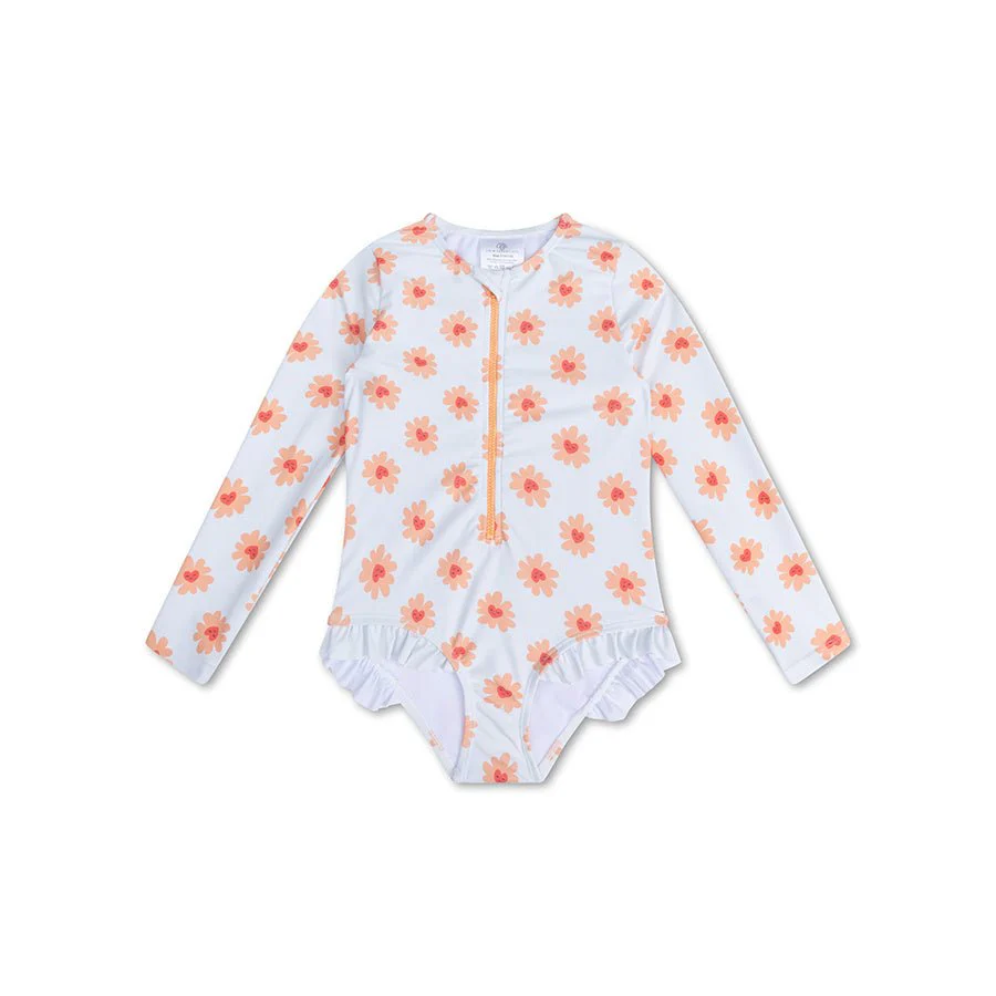 Swim Essentials Badpak Kind Flower Hearts Lange Mouwen