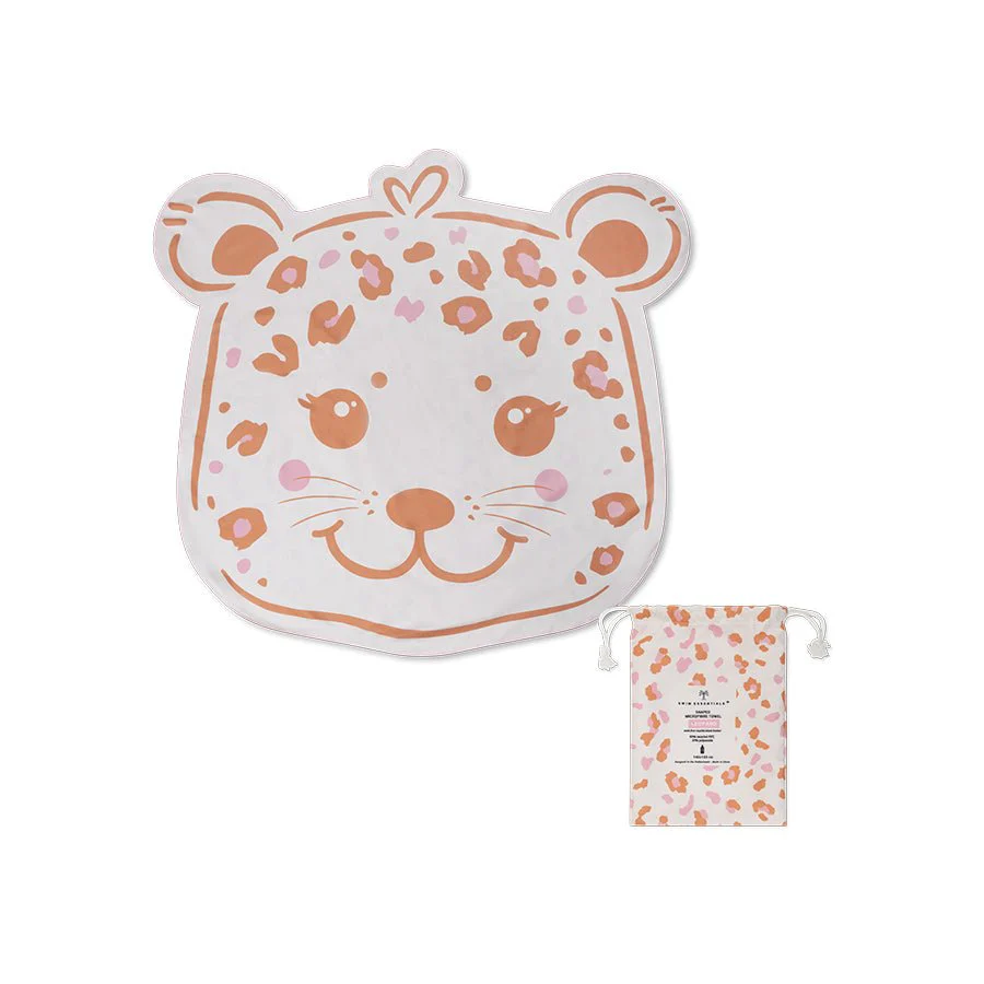 Swim Essentials Gevormd Strandlaken – Beige Leopard (140 cm)